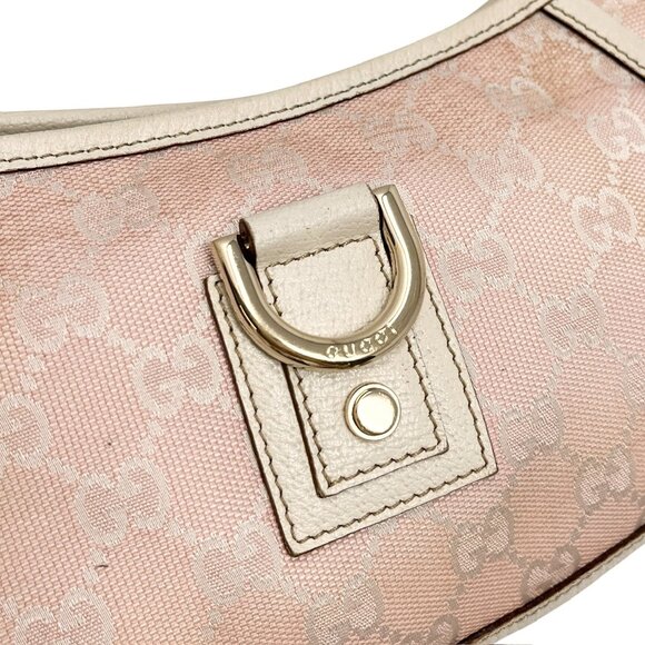 GUCCI Vintage GG Monogram Logo Abbey Shoulder Bag Pochette Pink Canvas [105938] - Picture 9 of 13